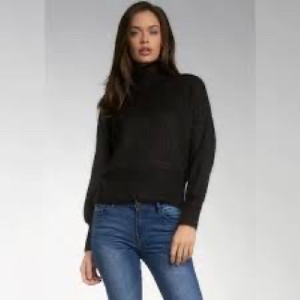 Like New Elan Imogine Black Cowl Turtleneck Sweater Women's Size Small